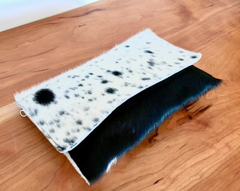 Black and White Cowhide Clutch