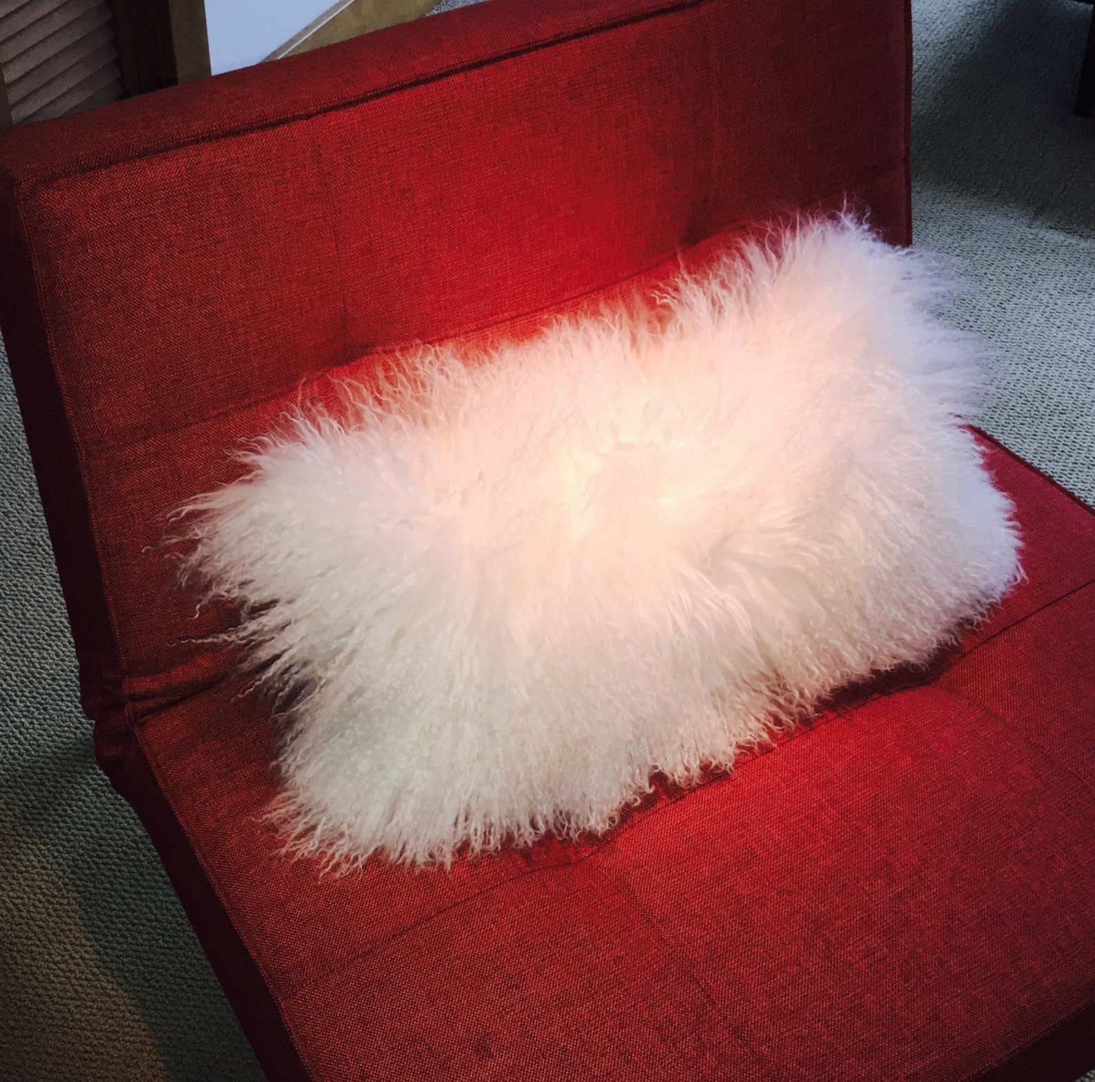 White Mongolian Fur Pillow BEST SELLER Etsy
