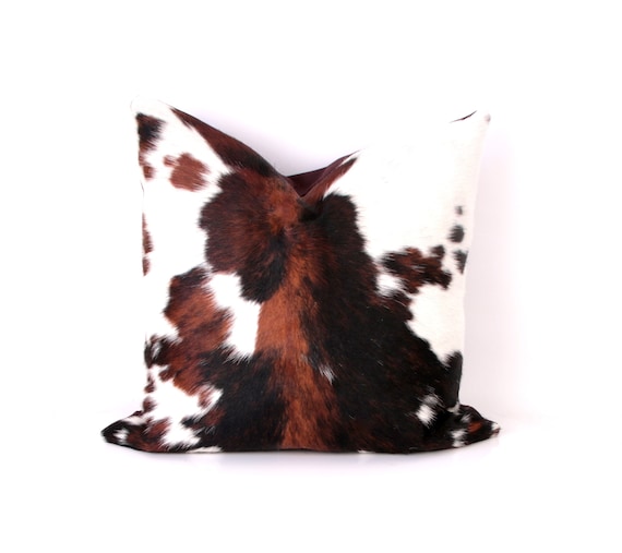 Cowhide Pillow Tri Color Hair On Hide Pillow Etsy