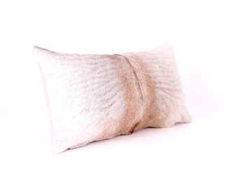 Gray Cowhide Pillow: Brazilian Calf Hair Accent Pillow (10x18")