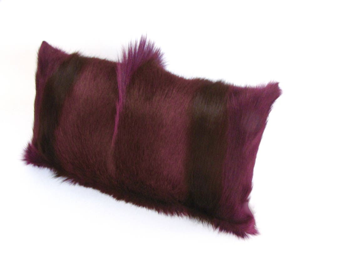 Eggplant Fur Lumbar Pillow Etsy