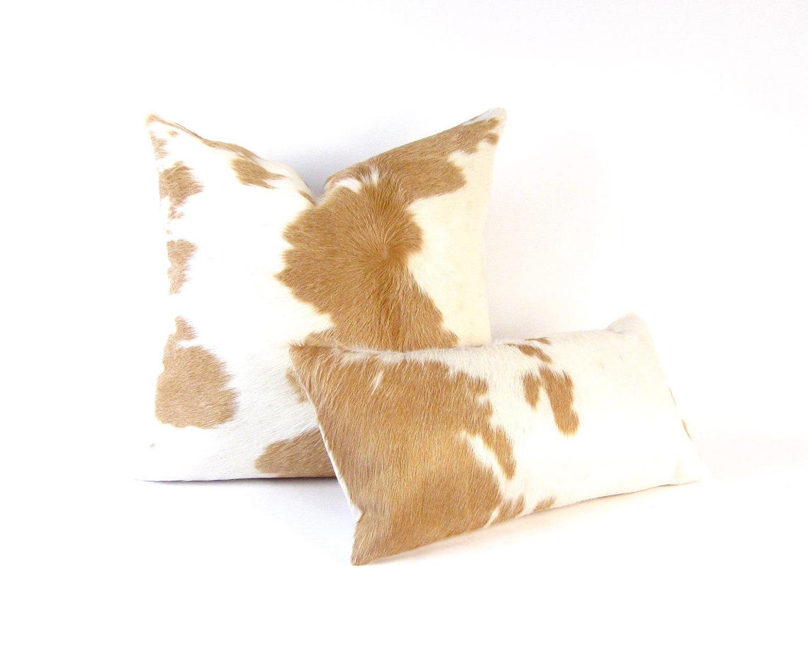 Brown and Ivory Cowhide Lumbar Pillow BEST SELLER Palomino Etsy