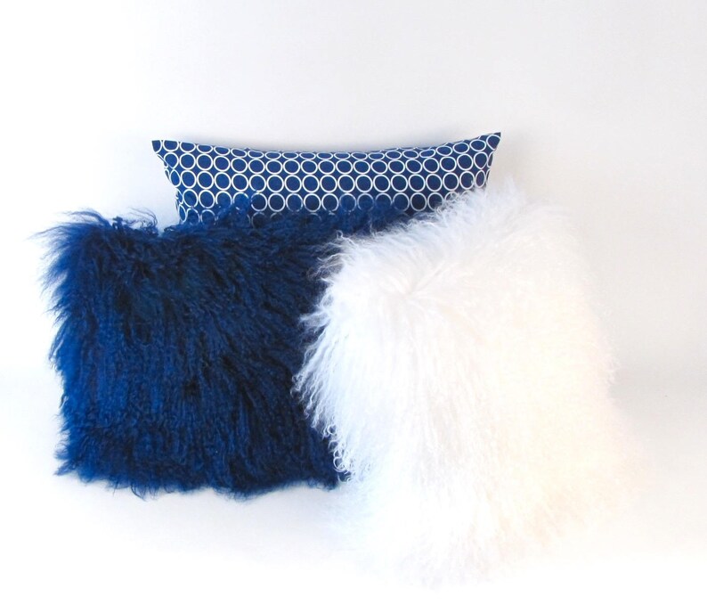 White Mongolian Fur Pillow BEST SELLER Etsy