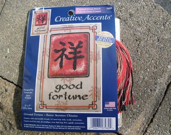 Creative Accents Counted Cross Stitch Kit Good Fortune designed by Gene Frehely Oriental Fortune Counted Cross Stitch kit