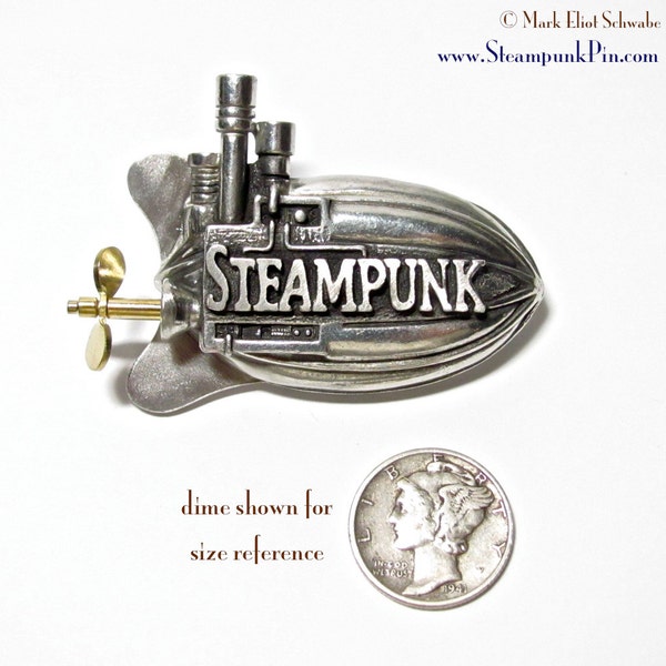 Steampunk pin the word Steampunk front & center image 3