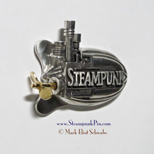 Steampunk pin the word Steampunk front & center image 1