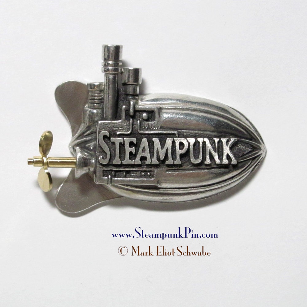Steampunk pin the word Steampunk front & center image 0