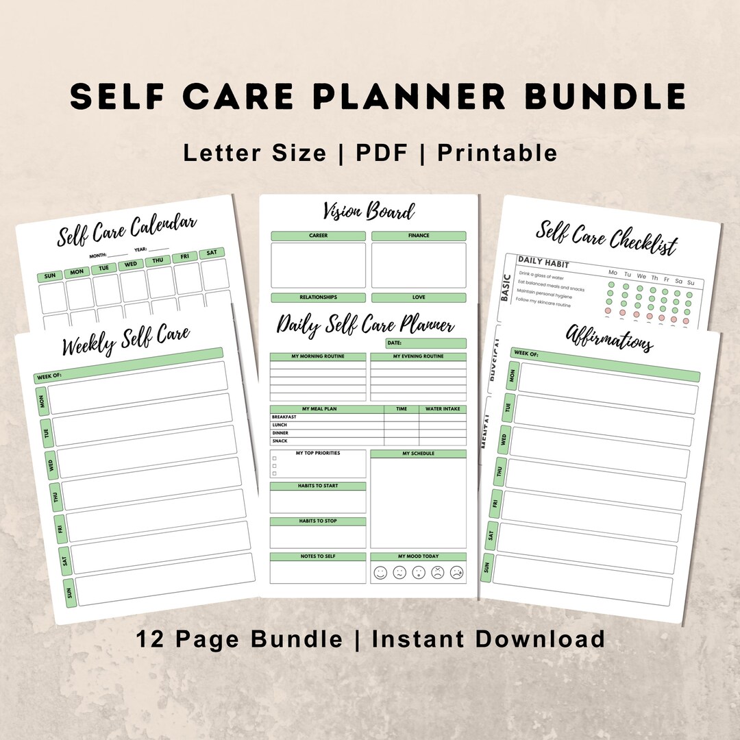 Self Care Planner Bundle All-in-one Planner 2025 Daily Planner Self ...