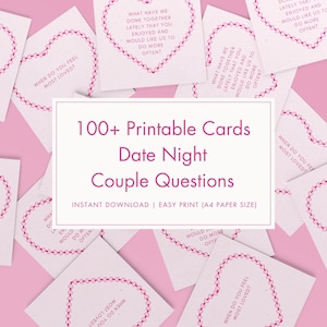 100+ date night gesprekskaarten voor koppels, relatievragenkaarten, kaarten voor koppelspelletjes, langeafstandsspellen, thuis date night kit
