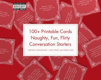 100+ Naughty Fun Flirty Conversation Starter, Date Night Ideas, Couple Drinking Game, Adult Explicit Card Game, Valentines Day, Intimate