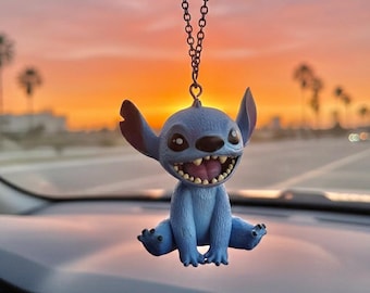 Stitch 3D Figure | Car Mirror Ornament & Keychain | Bag Accessory | Cute Gift | Handmade Mini Figure Collectible