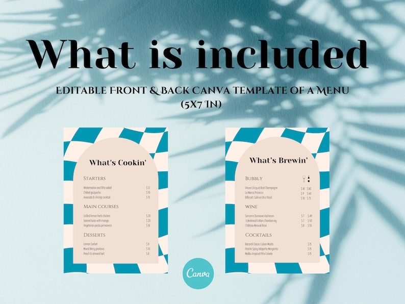 Modern Double-sided Menu Template for Restaurants & Bars - Fully ...