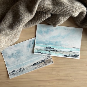 Set di cartoline acquerello originali / cartoline acquerello sciolte / acquerello paesaggistico / impressionismo / pittura astratta / dipinto a mano