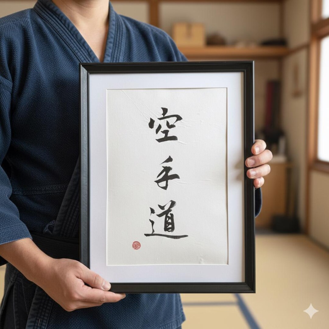 Chinese Calligraphy 空手道 Karate-do Hand Written Ink Painting Wall Art ...