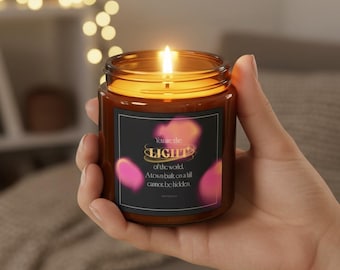 Coconut Apricot Wax Scented Candle, Reusable Glass Vessel