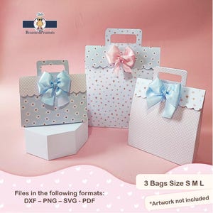 Modello per sacchetto di carta in formato SVG, modello per mini sacchetto di carta, sacchetto di compleanno, sacchetto per bomboniere, sacchetto regalo in formato SVG, scatola in formato SVG, modello per borsa tote, sacchetto di carta Cricut