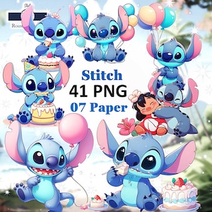 スティッチウォルターカラー誕生日デコレーションデジタルデザインPNGファイル昇華、インスタントデジタルPNGダウンロード、キッズバースデーTシャツデザイン、
