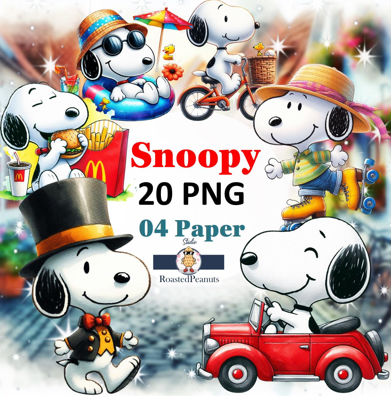 Snoopy Dog  Watercolor clipart PNG, Cartoon Dog Bundle, Snoopy clipart, Vintage Dog Clipart, Cartoon Style, Funny Dog, Cricut Digital Art