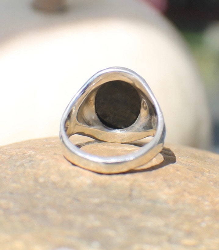 Size 10 Sterling Silver Black Onyx Ring - Etsy