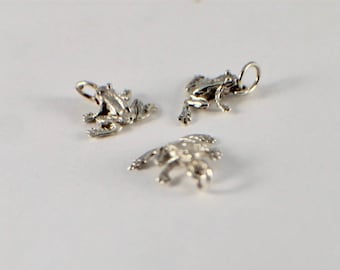 Sterling Silver Frog Charm Pendant