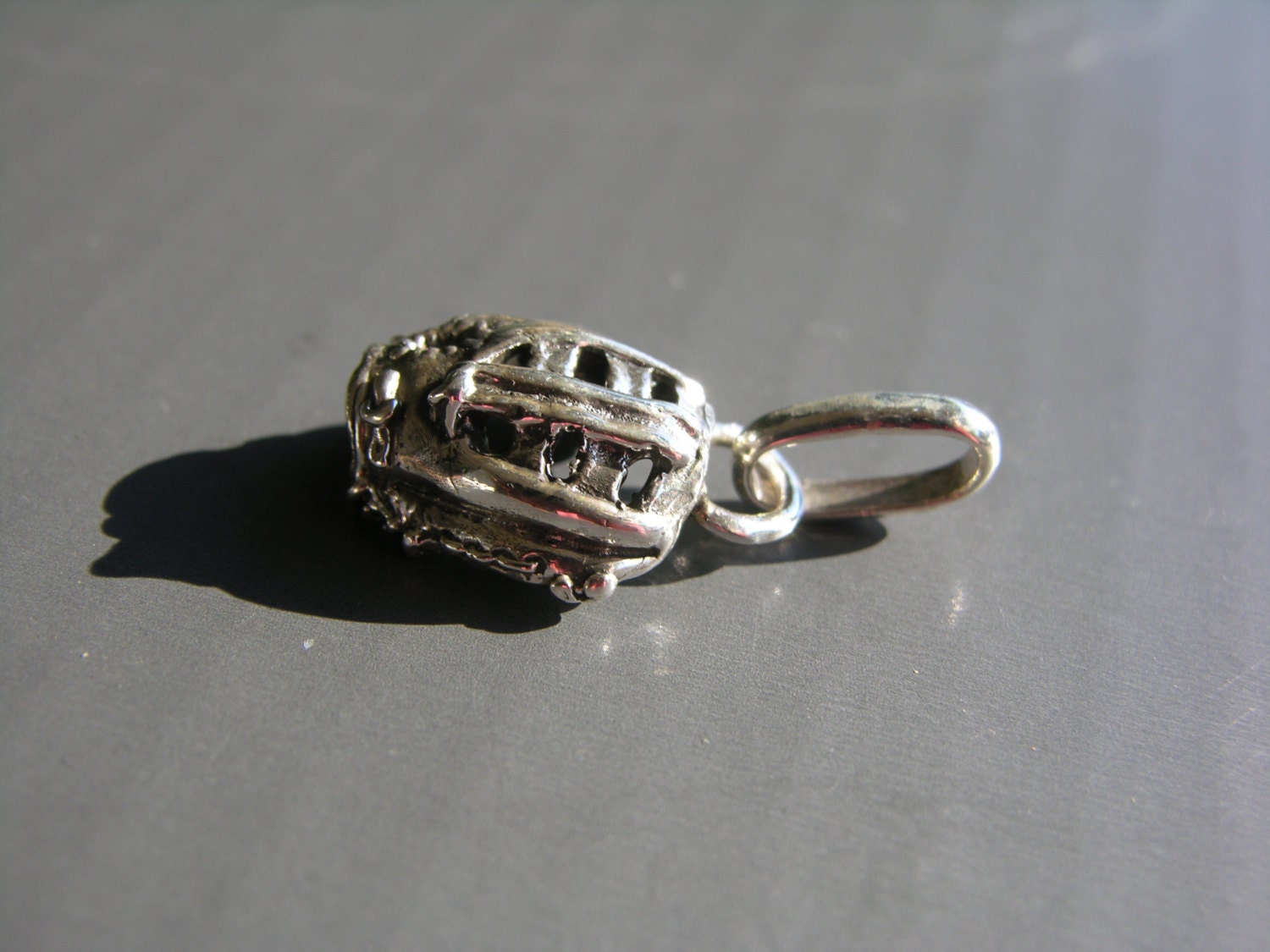 Sterling Silver Baseball Mitt Charm Necklace Pendant Etsy Singapore