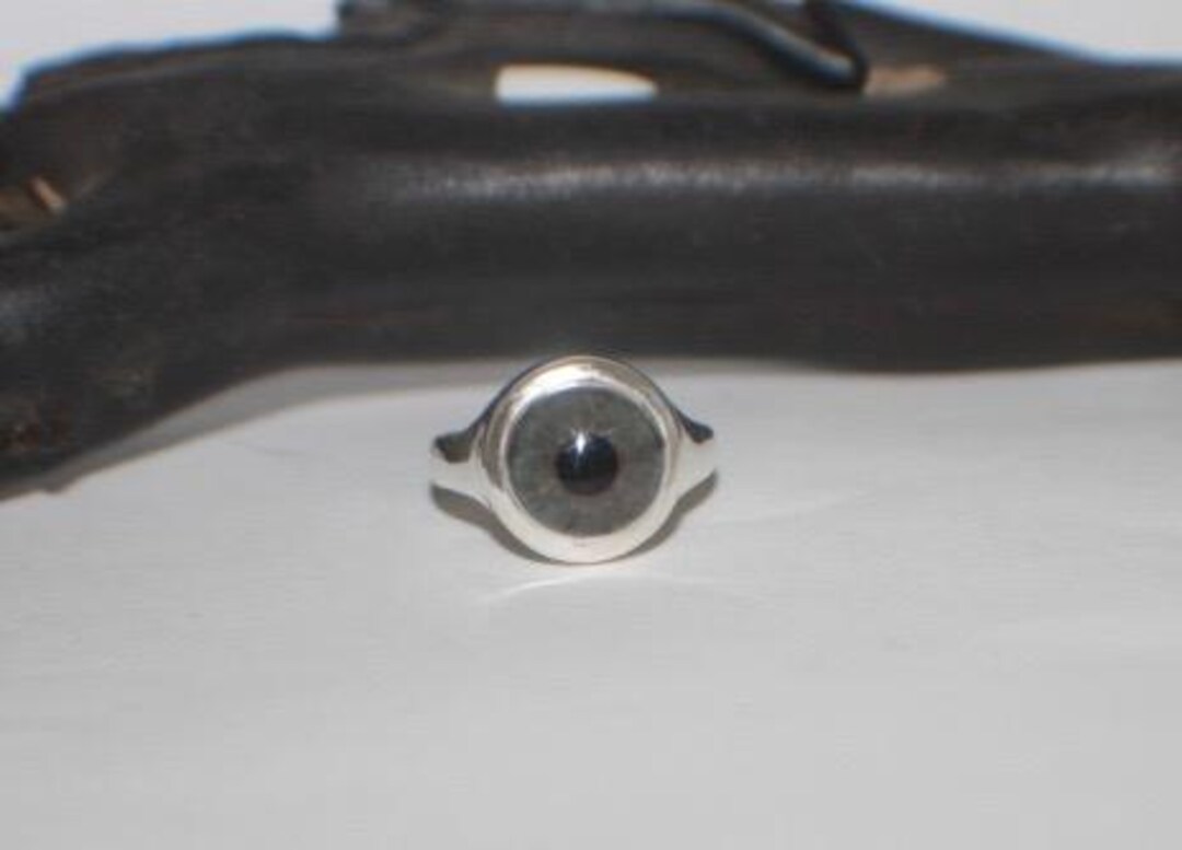 Prosthetic O Rings Size 8 Sterling Silver Prosthetic Glass Eye Ring - Etsy