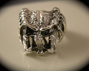 Size 10  Sterling  Silver Predator Ring