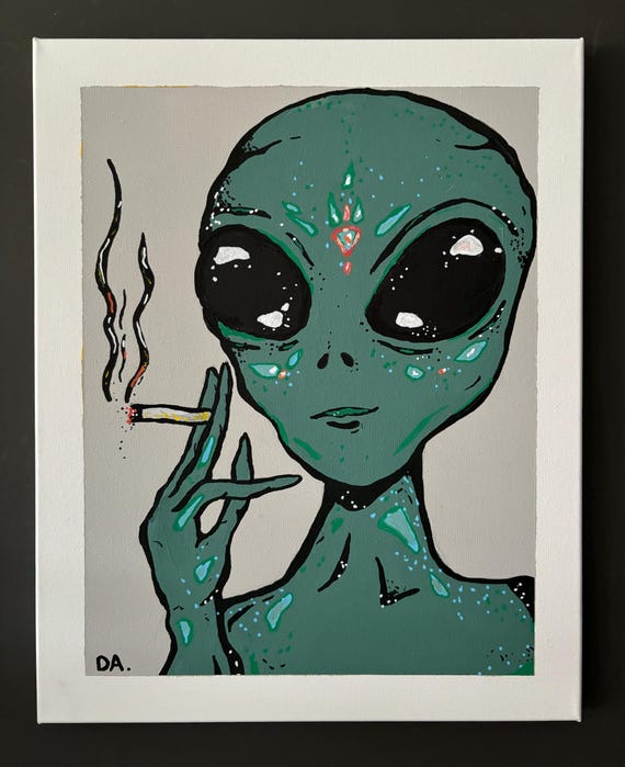 Smoking Alien - Etsy