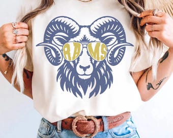 Vintage Rams Shirt, Vintage Rams Team Spirit Mascot T-shirt, Back to School Spirit, Rams Tailgate Shirt, Comfort Colors® Rams Game Day Shirt