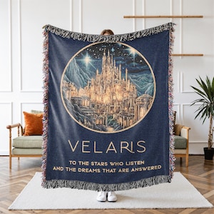 Velaris Woven Blanket, ACOTAR Merch, Book Lovers Woven Blanket Sarah J Maas Velaris Feyre Rhysand Bookish Blanket ACOTAR Blanket Book Gift