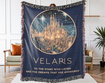 Velaris geweven deken, ACOTAR Merch, Book Lovers geweven deken Sarah J Maas Velaris Feyre Rhysand Bookish deken ACOTAR deken boek cadeau