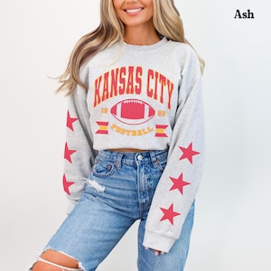 Vintage Kansas City Football Sweatshirt, Trendy Kansas City Fan Sweater, Football Crewneck, Kansas City, Game Day