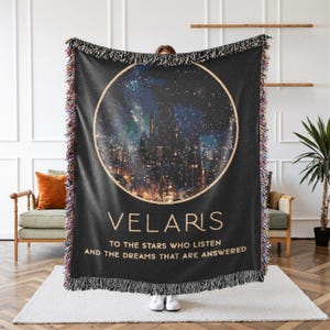 Velaris Blanket, ACOTAR Merch, Book Lovers Woven Blanket Sarah J Maas Velaris Booktok Feyre Rhysand Bookish Blanket ACOTAR Blanket Book Gift