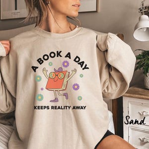 Book A Day Retro Shirt | Bookish Mental Health Shirt |  Read More Book Lover Bookworm BookTok Romance Reader Book Addict Romantasy