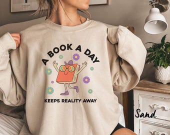 Book A Day Retro Shirt | Bookish Mental Health Shirt |  Read More Book Lover Bookworm BookTok Romance Reader Book Addict Romantasy