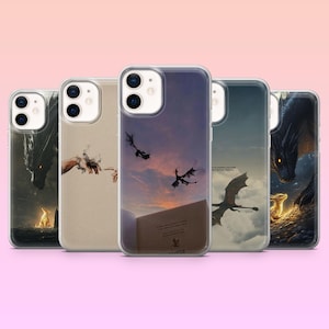 Vierte Flügel Handyhülle Bookish Dragons Cover für iPhone 16 Pro, 15, 14, 13, 12, Samsung S25, S24, S23, S22, A16, A55, A25, Pixel 9Pro XL, 8