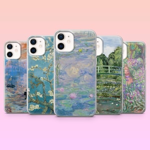 Coque de téléphone Claude Monet, peintures vintage, célèbre oeuvre d'art pour iPhone 16, 15, 14, 13, 12, Samsung S25, S24, S23, S22, A16, A55, A25, Pixel 9