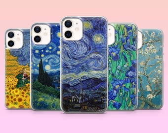 Van Gogh Phone Case Painting The Starry Night Cover for iPhone 17, 17Air, 16, 15, 14, 13, 12, Samsung S25, S24, S23Fe, S22, A16, Pixel 10Pro