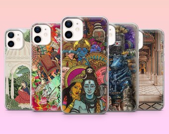Indian Art Phone Case Shiva Hindu Paintings Cover for iPhone 17, 17Air, 16, 15, 14, 13, 12, Samsung S25, S24, S23Fe, S22, A16, Pixel 10, 9A