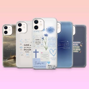 Blaue Christian Handyhülle Gott Bibel Cover passend für iPhone 16 Pro, 15Plus, 14, 13, 12, Samsung S25, S24, S23, S22, A16, A55, A25, Pixel 9Pro XL, 8
