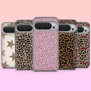 Leo Print Phone Case Cheetah Leopard Cover for Google Pixel 10, 10Pro, 9A, 9, 9Pro, 8, 7, 6A, Samsung S25, S24Fe, S23, S22, A16, iPhone 17