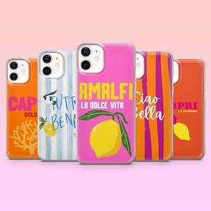 Amor-telefoonhoes Italiaans la dolce vita Cover voor iPhone 17e, 17Pro, 16e, 15, 14, 13, 12, Samsung S26, S26Ultra, S25, S24, A56, Pixel 10, 10A