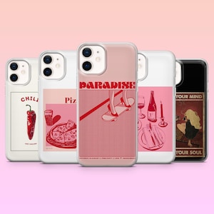 Funda para teléfono con póster rosa y diseño pop art femenino para iPhone 16e, 15, 14, 13, 12, Samsung S25Edge, S24, S23, S22, A16, A55, A35, Pixel 9Pro, 8