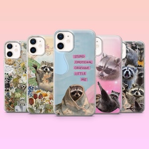 Süße Waschbär Handyhülle Waschbären Lustige Meme Cover für iPhone 16 Pro, 15, 14, 13, 12, Samsung S25, S24, S23, S22, A16, A55, A25, Pixel 9Pro, 8