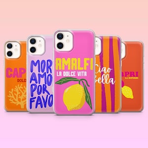 Amor Italienisches la dolce vita Hülle für iPhone 16Pro, 15Pro, 14, 13, 12, Samsung S25, S24, S23, S22, A16, A55, A35, Pixel 9Pro XL, 8