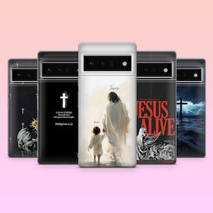 Bible Verse Phone Case Christian Jesus Cover for Google Pixel 9, 9Pro, 8, 7Pro, 7, 6, Samsung Galaxy S25, S24, S23, A35, A16, A55, iPhone 16