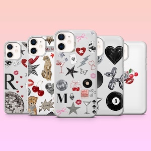Mädchen ästhetische Handy Hülle Trendy Sticker Collage Cover für iPhone 16, 15, 14, 13, 12,Samsung S25Ultra, S24Fe, S23, S22, A16, A25, Pixel 9Pro