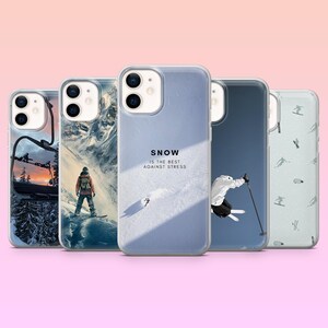 Winter Schnee Handy Hülle Ski fahren Snowboard Cover für iPhone 16 Pro, 15, 14, 13, 12, Samsung S25, S24, S23, S22, A16, A55, A35, Pixel 9Pro XL