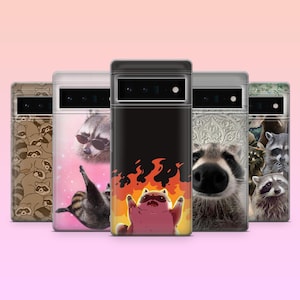 Custodia per telefono con procione, motivo: meme animale, divertente, per Google Pixel 9, 9Pro, 8A, 7Pro, 7, 6, Samsung Galaxy S25, S24, S23, A25, A16, iPhone 16