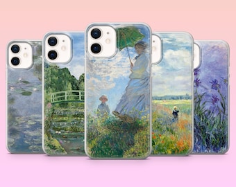 Claude Monet Phone Case Famous art Painting Cover for iPhone 17, 17Pro, 16e, 15, 14, 13, 12, Samsung S25, S24, S23, S22, A16, Pixel 10Pro, 9